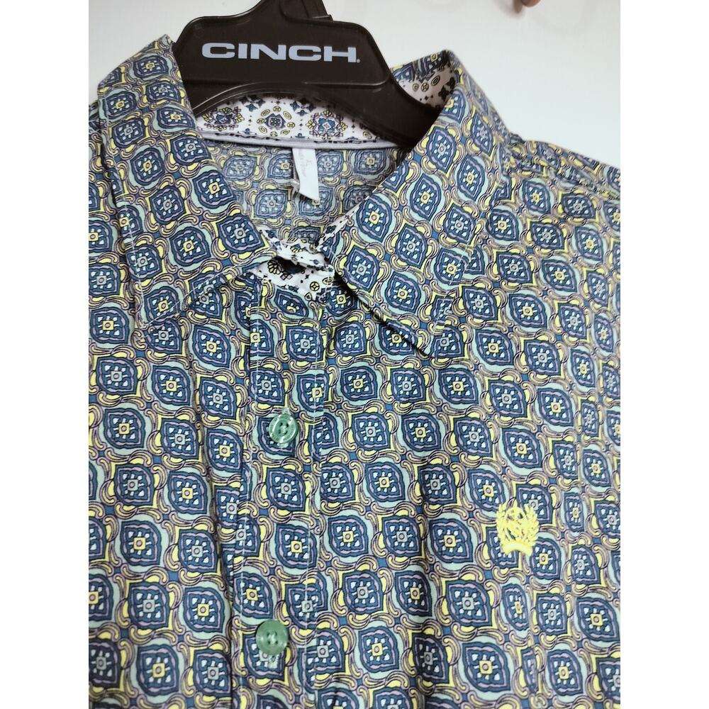 5620)Cinch Woman XL Multicolor Western Button Down No Pocket Performance Shirt - Picture 4 of 9